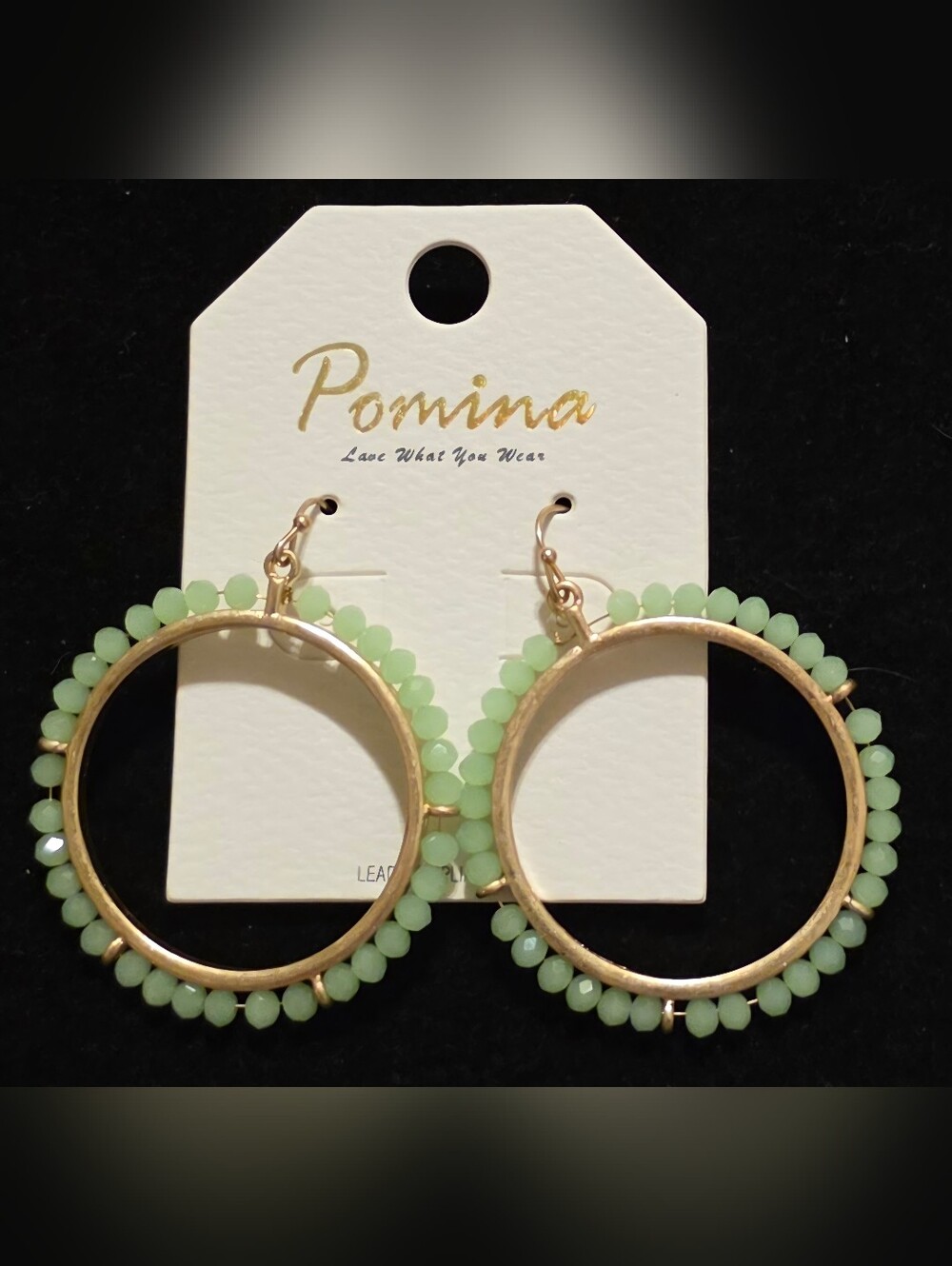 Green Beaded Earrings